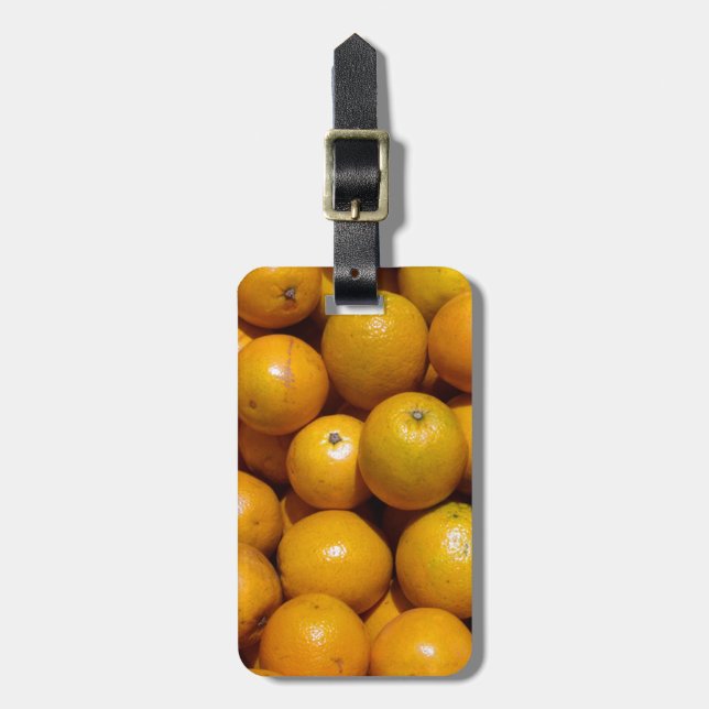 Orangenfrucht Florida Markt Orange Gepäckanhänger (Vorderseite vertikal)