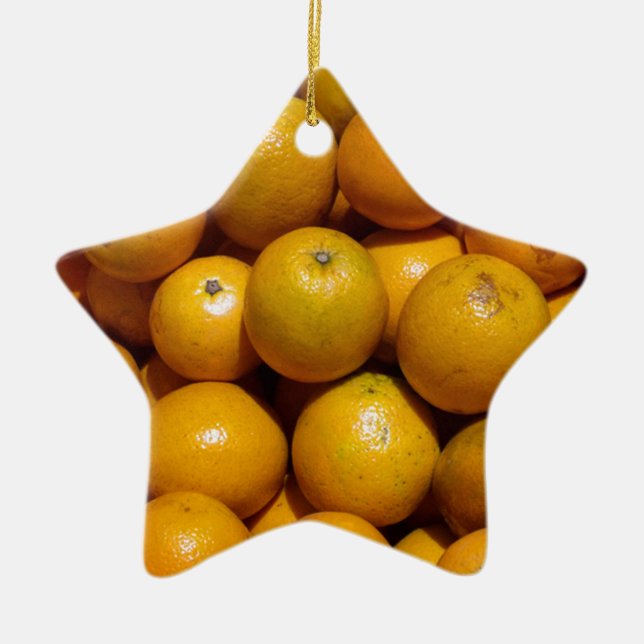 Orangenfrucht Florida Markt Orange Keramik Ornament (Vorne)