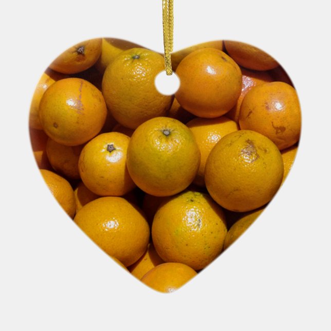 Orangenfrucht Florida Markt Orange Keramikornament (Vorne)