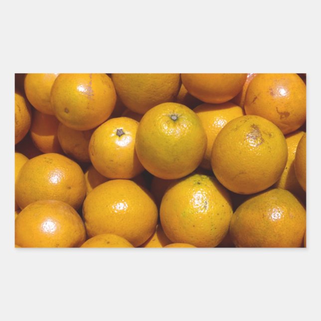 Orangenfrucht Florida Markt Orange Rechteckiger Aufkleber (Vorderseite)