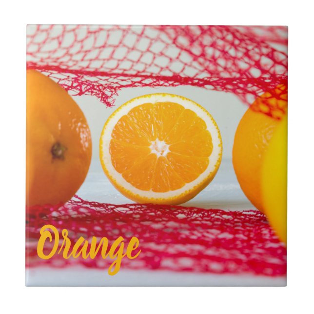 Orangenfrucht für vegane und vegeatriere fliese (Vorderseite)