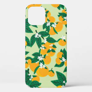Orangenfrucht im Vintage-Stil mit nahtlosem grünem Case-Mate iPhone Hülle