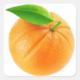 Orangenfrucht Quadratischer Aufkleber