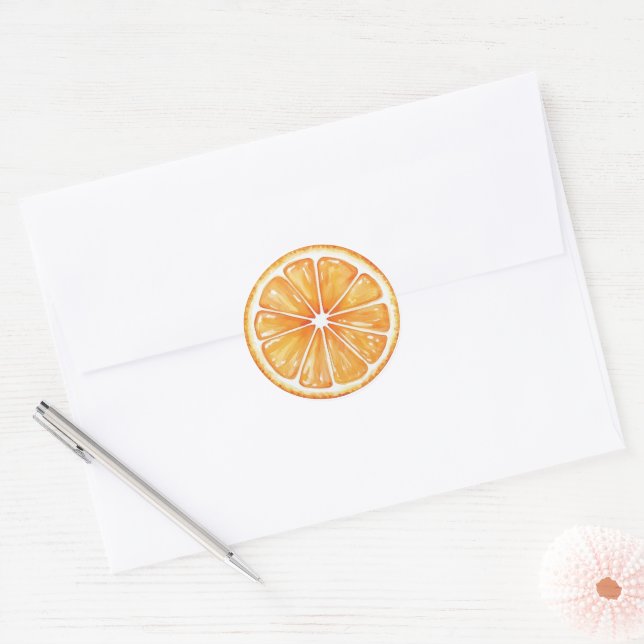 Orangenfrucht Runder Aufkleber (Umschlag)