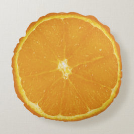 Orangenfrucht Rundes Kissen