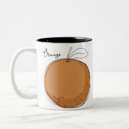 Orangenfrucht-Tasche Zweifarbige Tasse