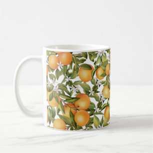 Orangenfrucht und Orangenblüten Kaffeetasse