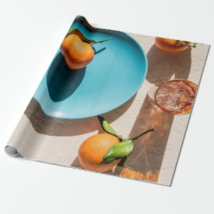 Orangenfrüchte auf Platte Geschenkpapier