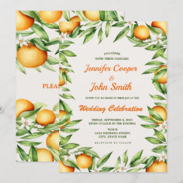 Orangenfrüchte Frucht Botanische Hochzeit Einladung