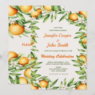 Orangenfrüchte Frucht Botanische Hochzeit Einladung