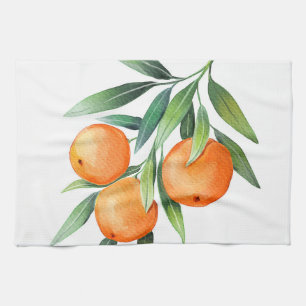 Orangenfrüchte in Aquarellfarben: Abgeschiedene Br Geschirrtuch