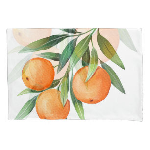 Orangenfrüchte in Aquarellfarben: Abgeschiedene Br Kissenbezug