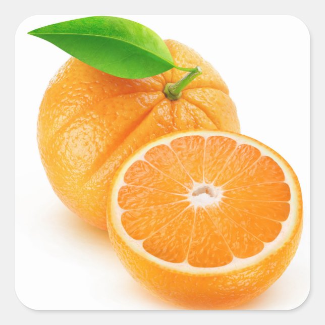 Orangenfrüchte Quadratischer Aufkleber (Vorderseite)