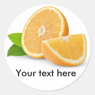 Orangenfrüchte schneiden runder aufkleber