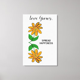 Orangengelbe Blumen Liebe wächst 24" x 36" Leinwanddruck