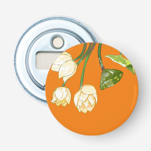 Orangengelbe Lotus Blume & Lotus Seedpod Flaschenöffner