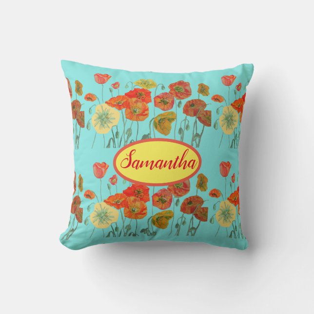 Orangengelbe Paprika Blumenbabys Babyzimmer Kissen (Vorderseite)