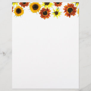 Orangengelbe Sonnenblumen Letterhead