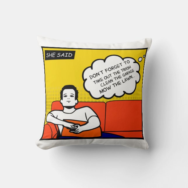 Orangengelber Honig Do Rugged Geek Comic Kissen (Vorderseite)