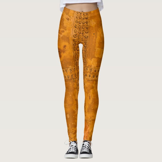 Orangengold Edelmetall Leggings (Vorderseite)