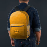 Orangengradientengeometrie Monogramm Bedruckter Rucksack<br><div class="desc">Orangengradientengeometrisches Maschenmuster Monogramm gedruckter Rucksack Coole Mode Accessoires Tasche für jeden. Orangefarbenes geometrisches Mesh mit heller bis dunkler Ober-Farbverlauf. Erstellen Sie einen einzigartigen und personalisierten Rucksack mit einer benutzerdefinierten Touch! Modernes Monogramm mit Ihrem Initial und Ihrem Namen für diesen persönlichen Flair.</div>