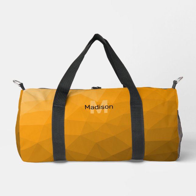 Orangengradientengeometrie Monogramm Duffle Bag (Vorderseite)