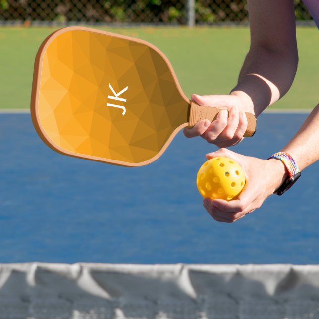 Orangengradientengeometrie Monogramm Pickleball Schläger (InSitu)