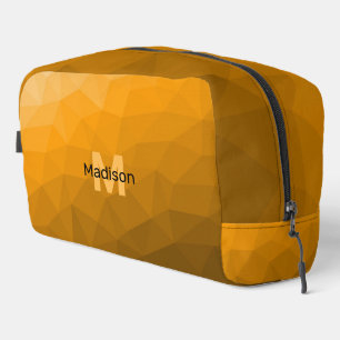 Orangengradientengeometrie Monogramm Waschbeutel