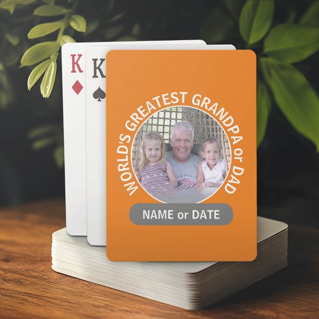Orangengrau des größten Vaters der Welt Spielkarten (Custom Poker Cards for Dad)