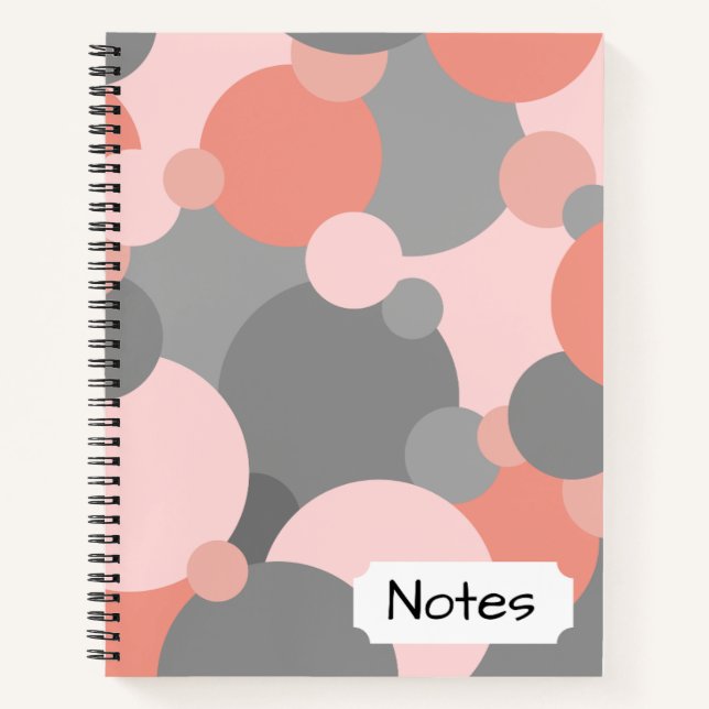 Orangengraue Moleküle Spiral Notebook Notizbuch (Vorderseite)