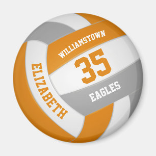 Orangengraue Volleyballmannschaft farbenfrohe Jung Magnet