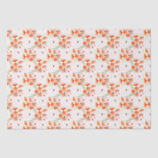 Orangengummi und Bienen Aquarell Seidenpapier (Vorderseite)