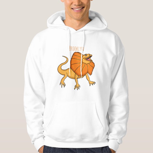Orangenhals-Eidechsen-Cartoon Hoodie (Vorderseite)