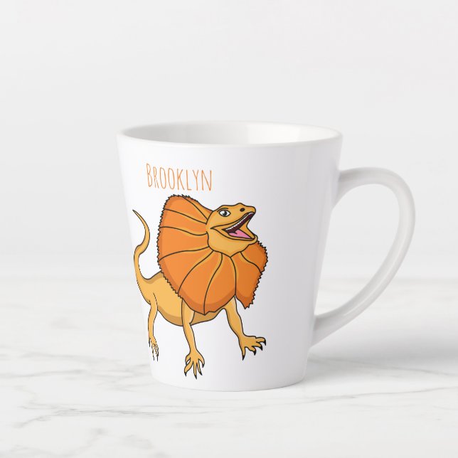 Orangenhals-Eidechsen-Cartoon Milchtasse (Rechts)