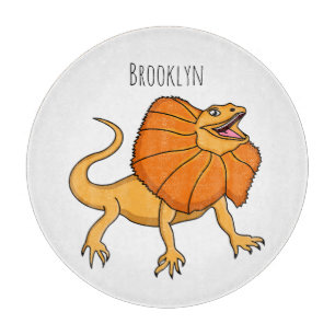 Orangenhals-Eidechsen-Cartoon Schneidebrett