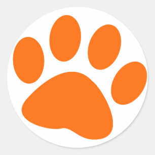 Orangenhund Tierpfau Runder Aufkleber