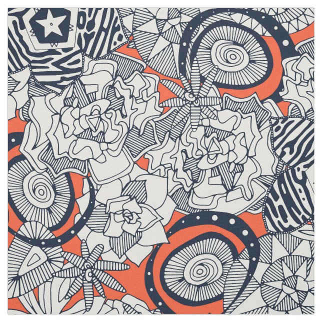Orangenindigo Stoff (Muster)
