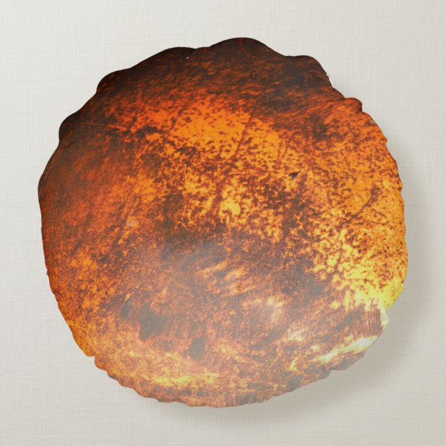 Orangenkaros nah rundes kissen (Rückseite)