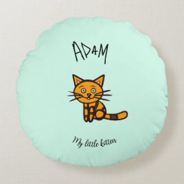 Orangenkatze Rundes Kissen