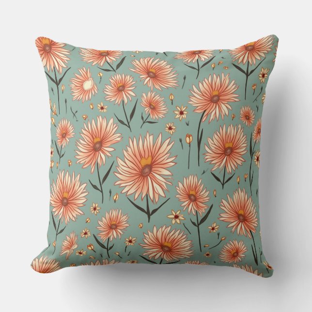 Orangenkissen für Blume Kissen (Vorderseite)