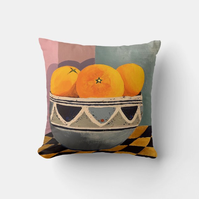 Orangenkissen mit orangefarbener Rückseite Kissen (Vorderseite)