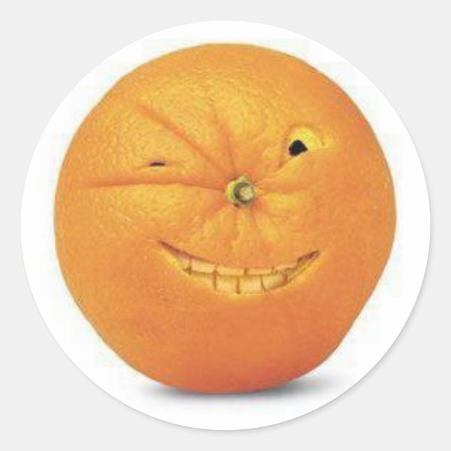 Orangenkleber Runder Aufkleber (Vorderseite)