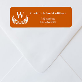 Orangenkranz-Monogramm-Rücksendeadresse