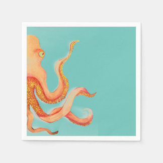 Orangenktopus Serviette