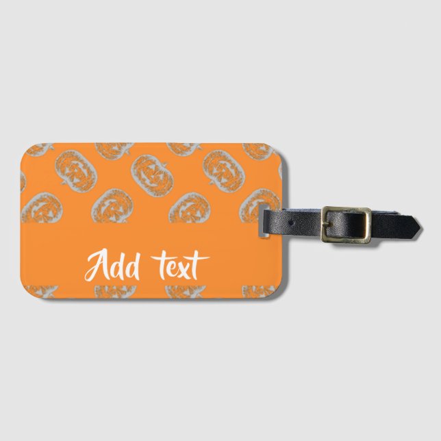 Orangenkürbis Gepäckanhänger (Vorderseite (Horizontal))