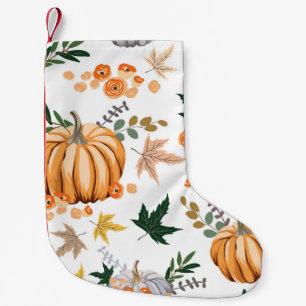 Orangenkürbis und Blume Kleiner Weihnachtsstrumpf
