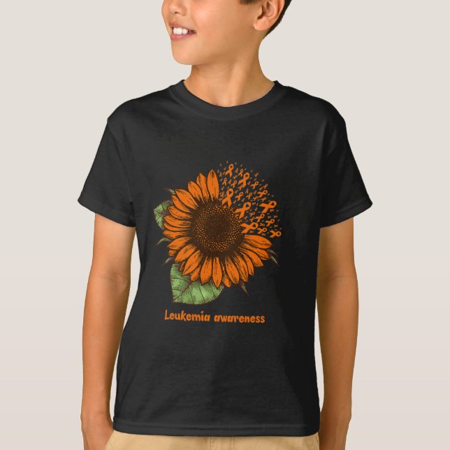 Orangenleukämie Bewusstsein Sonnenblumengeschenk K T-Shirt (Vorderseite)