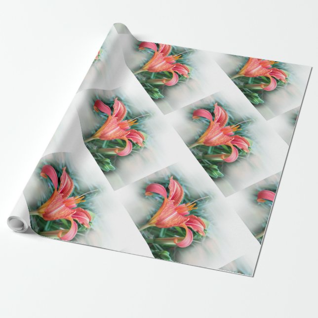 Orangenlilie Geschenkpapier (Ungerollt)