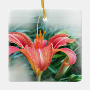 Orangenlilie Keramikornament