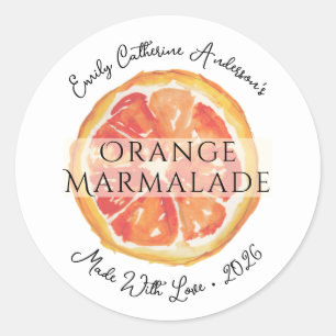 Orangenmarmelade Artisan-Jam-Glas-Verpackungslabel Runder Aufkleber